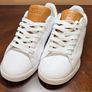 Polo by Ralph Lauren White Sneakers with Tan Accents
